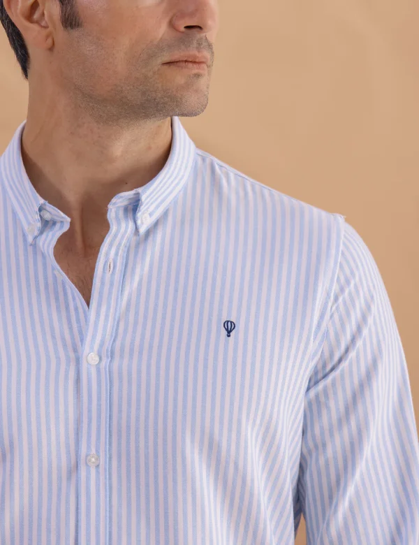 CAMISA RAYAS CELESTE - Imagen 2