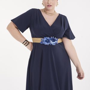 VESTIDO LARGO CRUZADO LISO